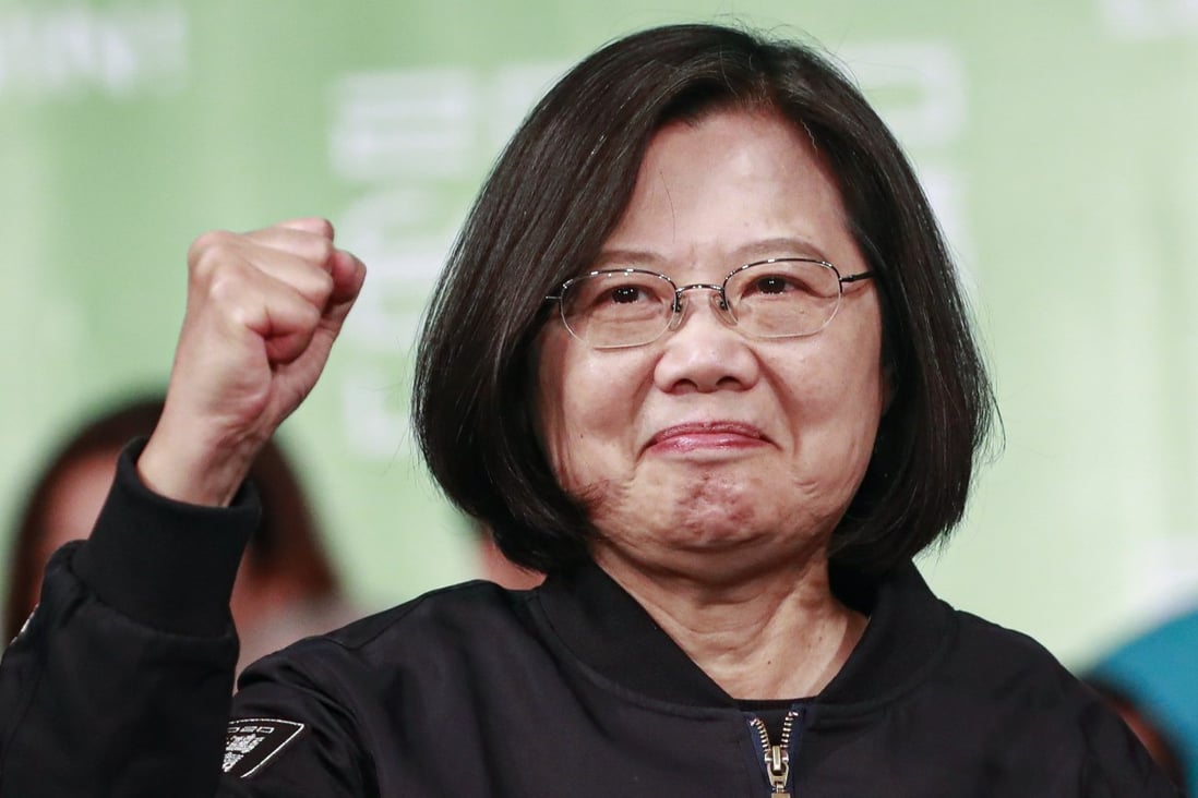 Tsai Ing-wen was re-elected as president of Taiwan in a landslide victory on Saturday. Photo: EPA-EFE