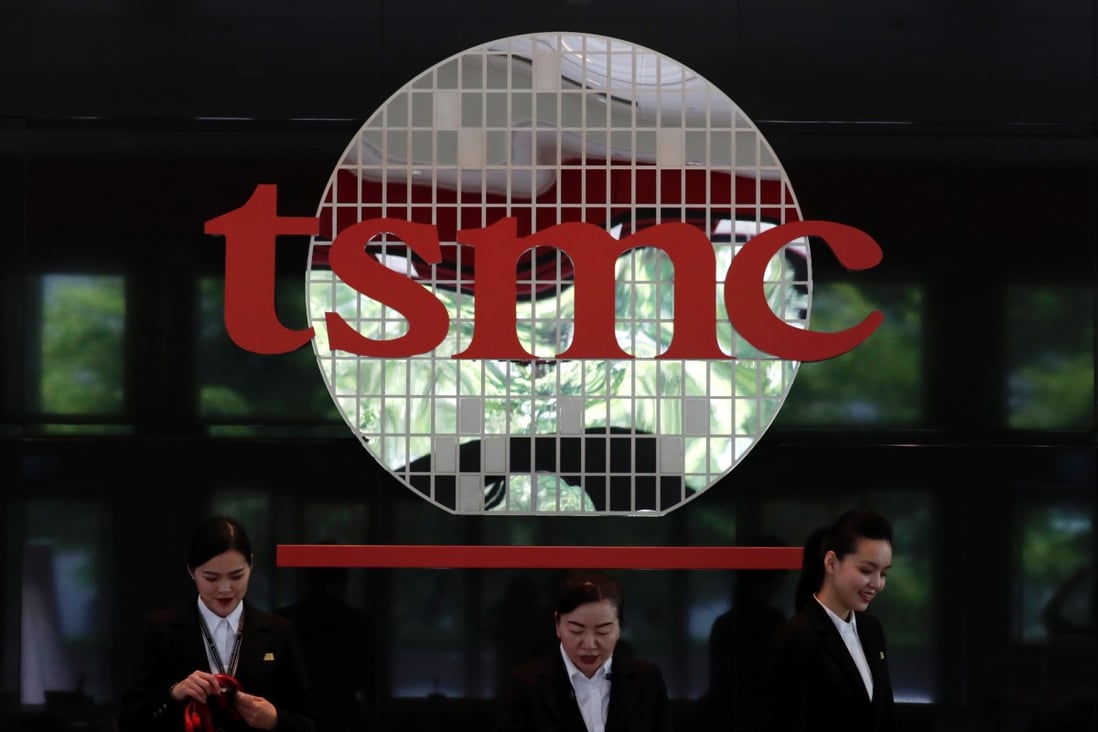The logo of Taiwan Semiconductor Manufacturing Co is displayed during the company’s annual general meeting in Hsinchu, Taiwan, on June 5, 2019. Photo: EPA-EFE