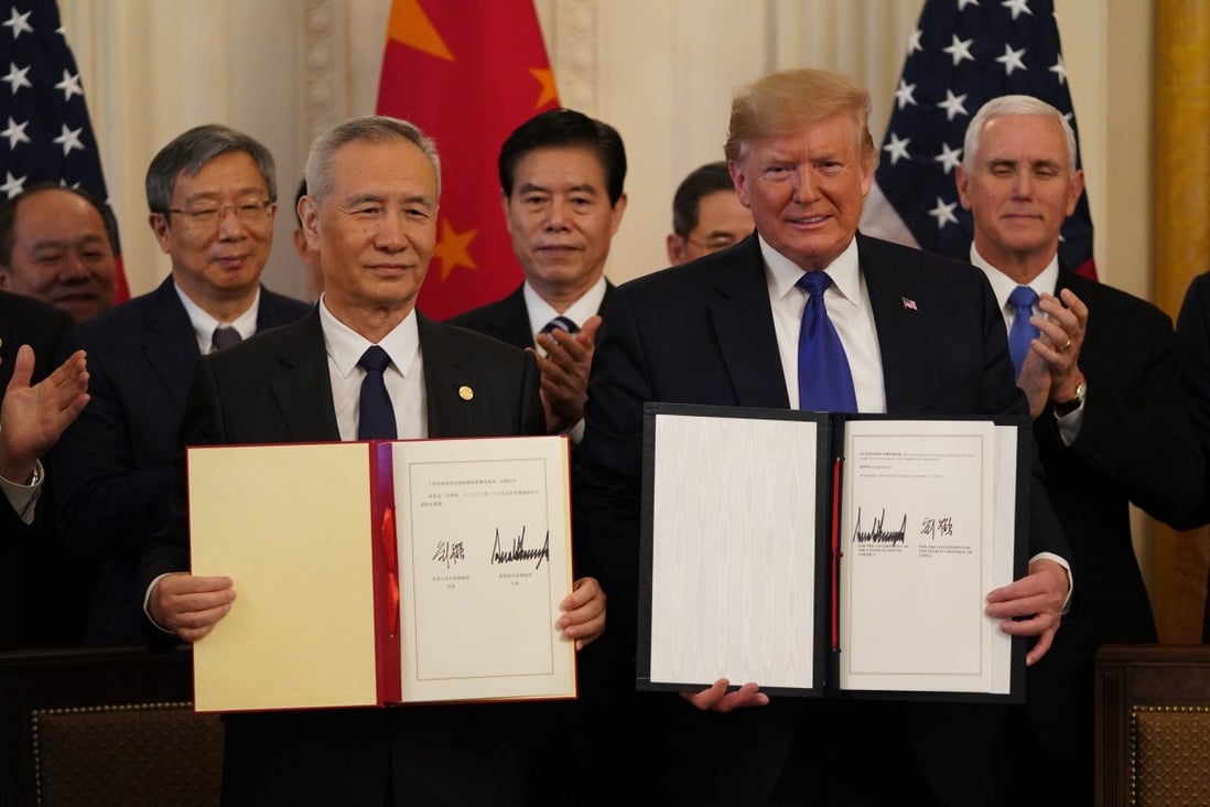 US President Donald Trump told the annual World Economic Forum in Davos, Switzerland, that his relationship with Xi “is an extraordinary one” less than a week after the two countries agreed their phase one trade deal. Photo: Xinhua