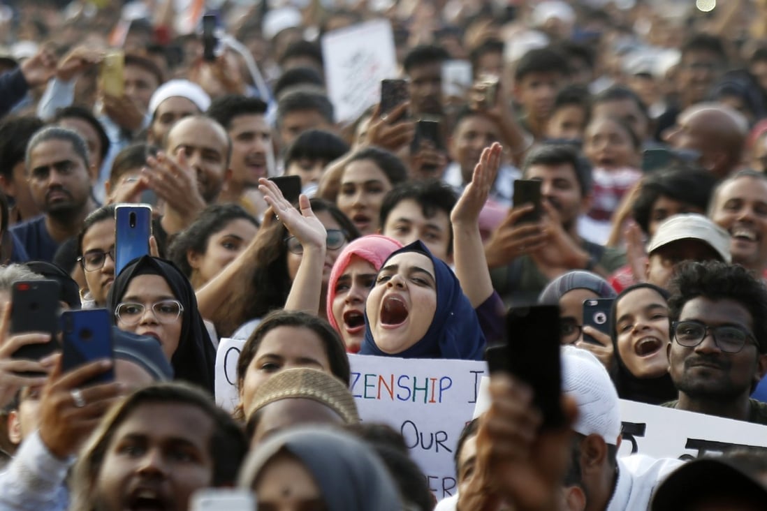 A protest against the Citizenship Amendment Act in Mumbai, India, in December 2019. Photo: AP