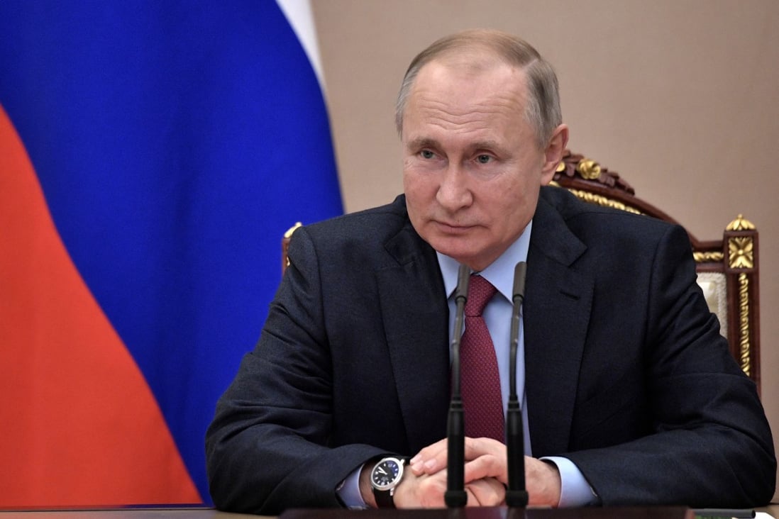 Russian President Vladimir Putin chairs a meeting in Moscow. Photo: Reuters