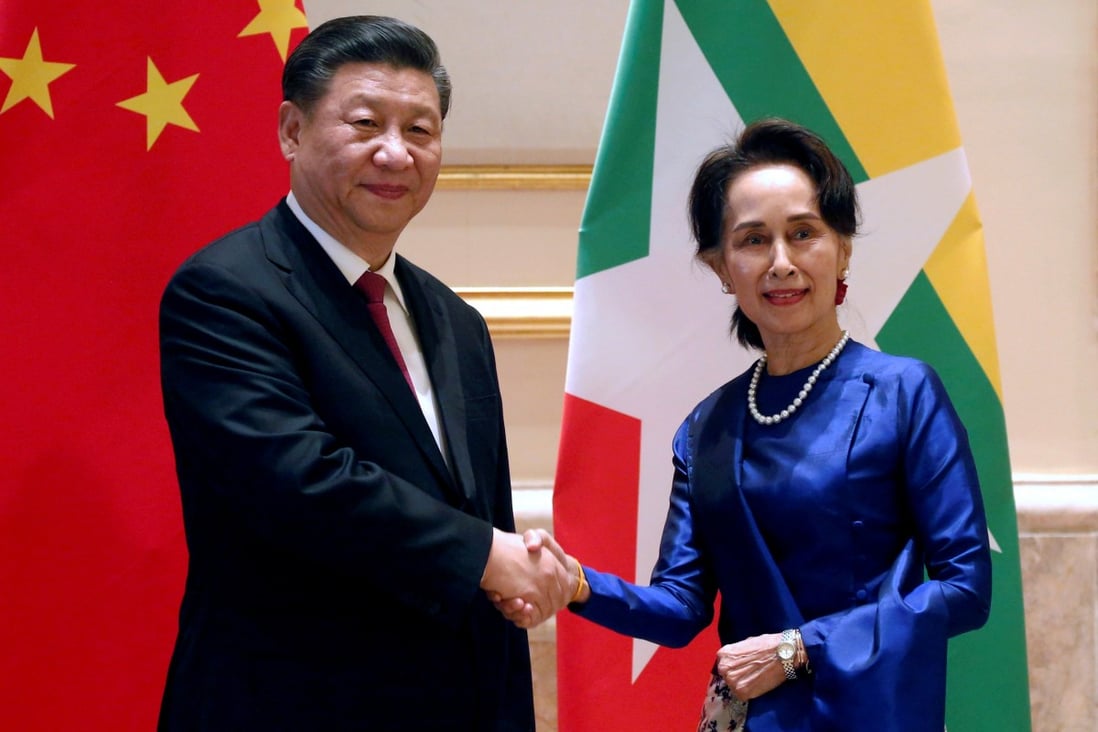 Chinese President Xi Jinping and Myanmar's State Counsellor Aung San Suu Kyi. Photo: Reuters