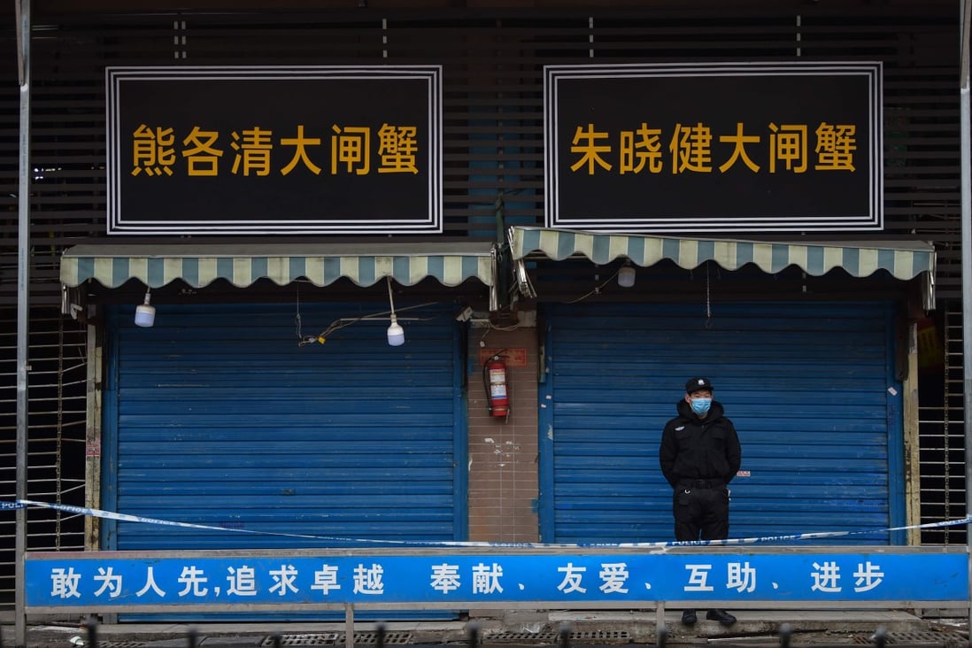 The Huanan Seafood Wholesale Market in Wuhan, closed on January 1, is thought to be ground zero in the spread of the deadly coronavirus named 2019-nCoV. Photo: AFP