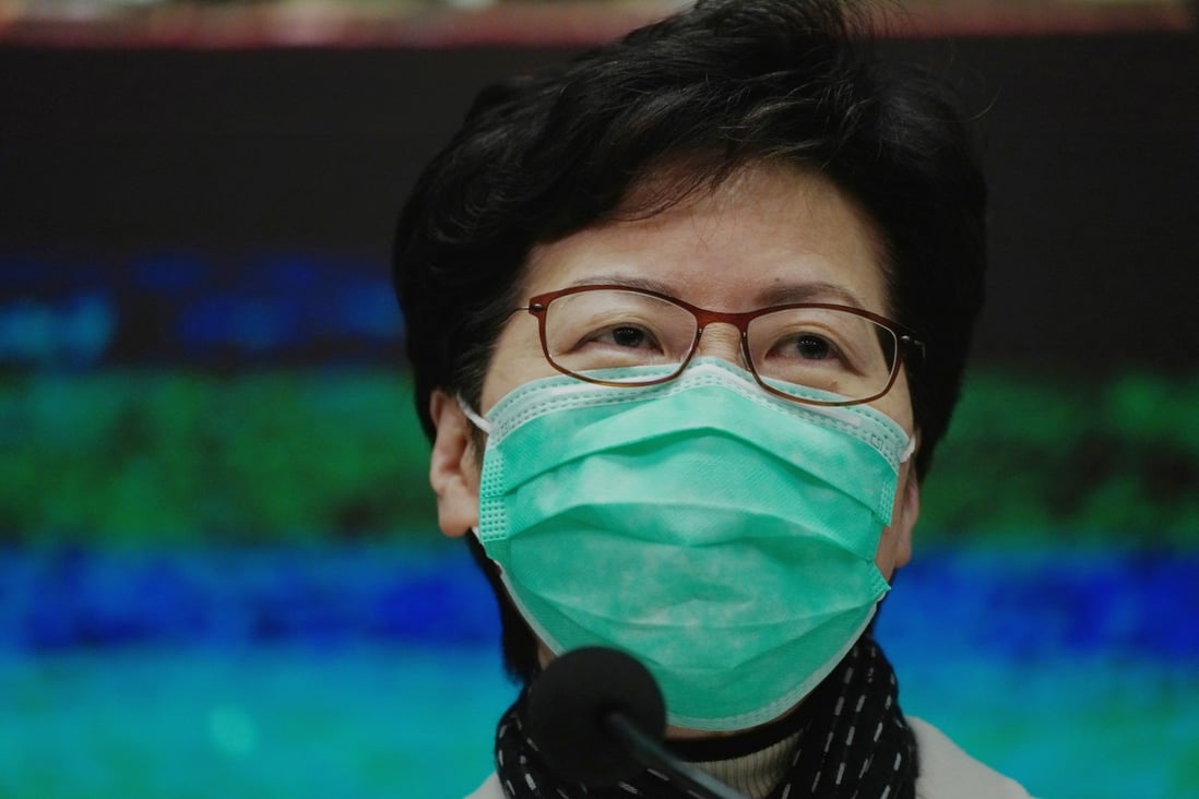 Chief Executive Carrie Lam has hit back at misinformation surrounding the city’s response to the coronavirus. Photo: Robert Ng
