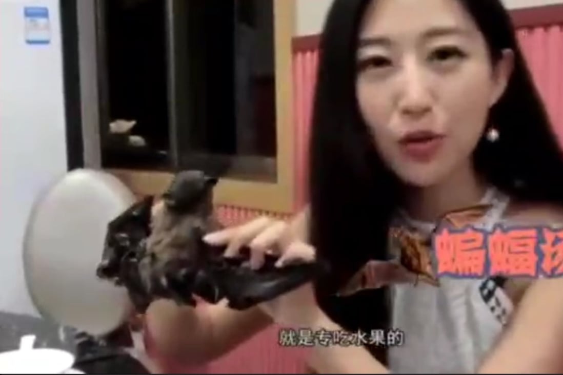 A video by Chinese social media influencer Wang Mengyun, in which she tries bat soup, has been held up by some as evidence of ‘disgusting’ Chinese eating habits – even though the video was shot in Palau. Photo: Sohu
