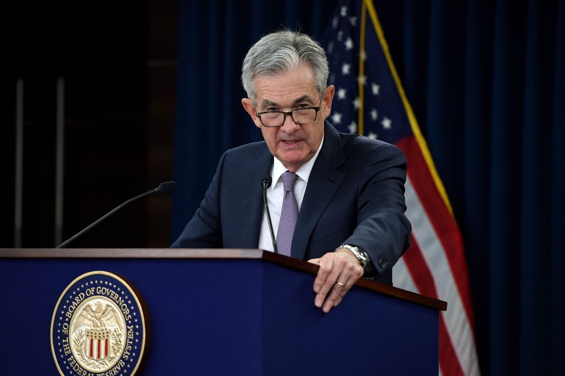 Federal Reserve Board Chairman Jerome Powell speaks at a news conference after a Federal Open Market Committee meeting in Washington DC in September 2019. Photo: AFP