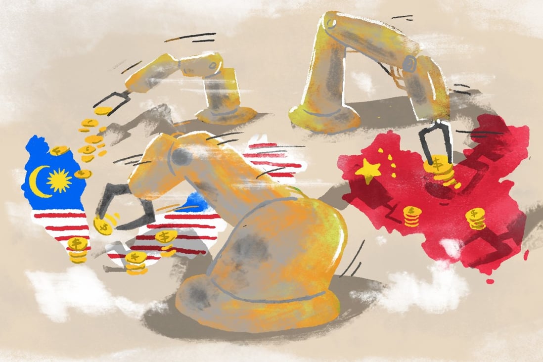 The Malaysian island of Penang has seen a surge of foreign investment over the past 18 months, with companies operating in China scrambling to take advantage of its long-established electronics sector and evade US tariffs that have been slapped on hundreds of millions of dollars of Chinese exports. Illustration: Brian Wang