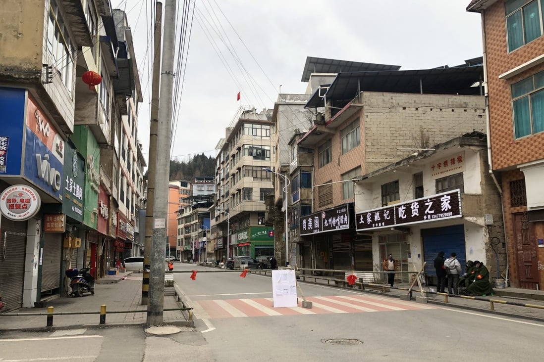 Empty roads in Enshi, in China’s Hubei province, which has been affected by the lockdown due to the coronavirus outbreak. Photo: Jane Zhang