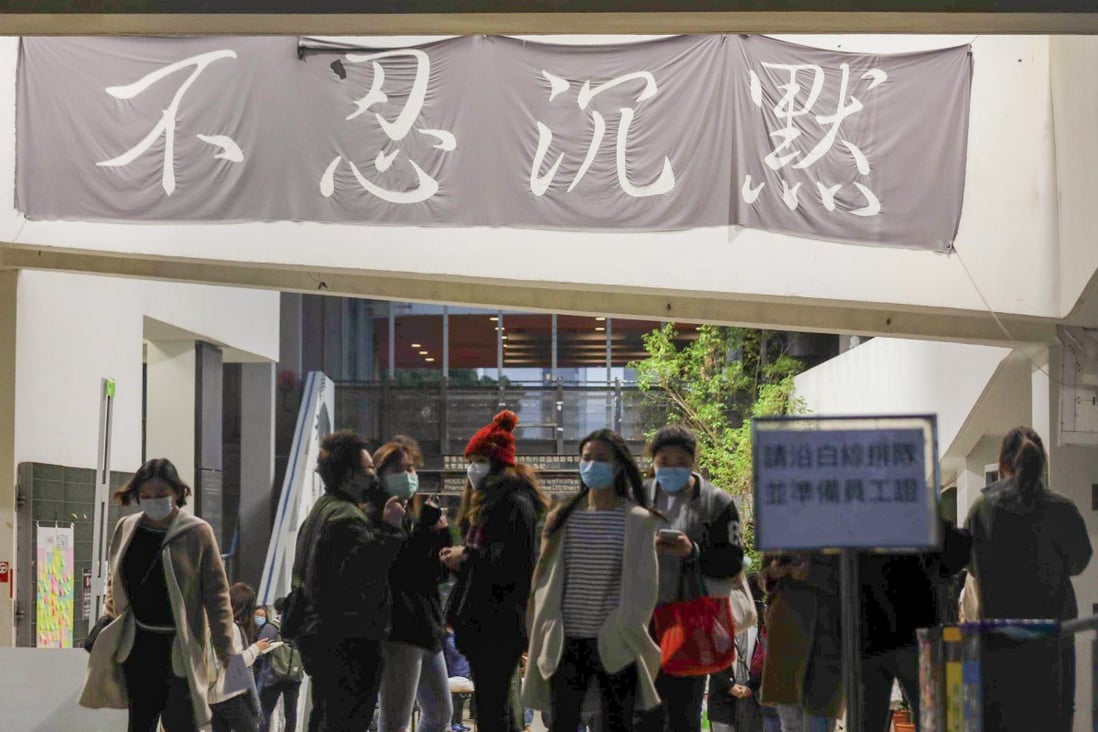 The Hospital Authority Employees Alliance held an extraordinary general meeting at the HKICC Lee Shau Kee School of Creativity, near Kowloon City. Photo: Xiaomei Chen
