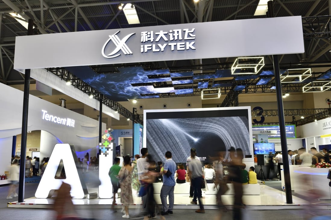 The iFlyTek booth at the 2019 Smart China Expo at Chongqing International Expo Centre in Chongqing, China. Photo by VCG/VCG via Getty Images