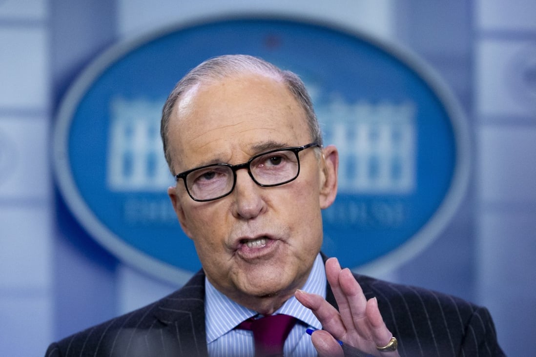 White House economic adviser Larry Kudlow speaks at an interview in January. Photo: EPA-EFE