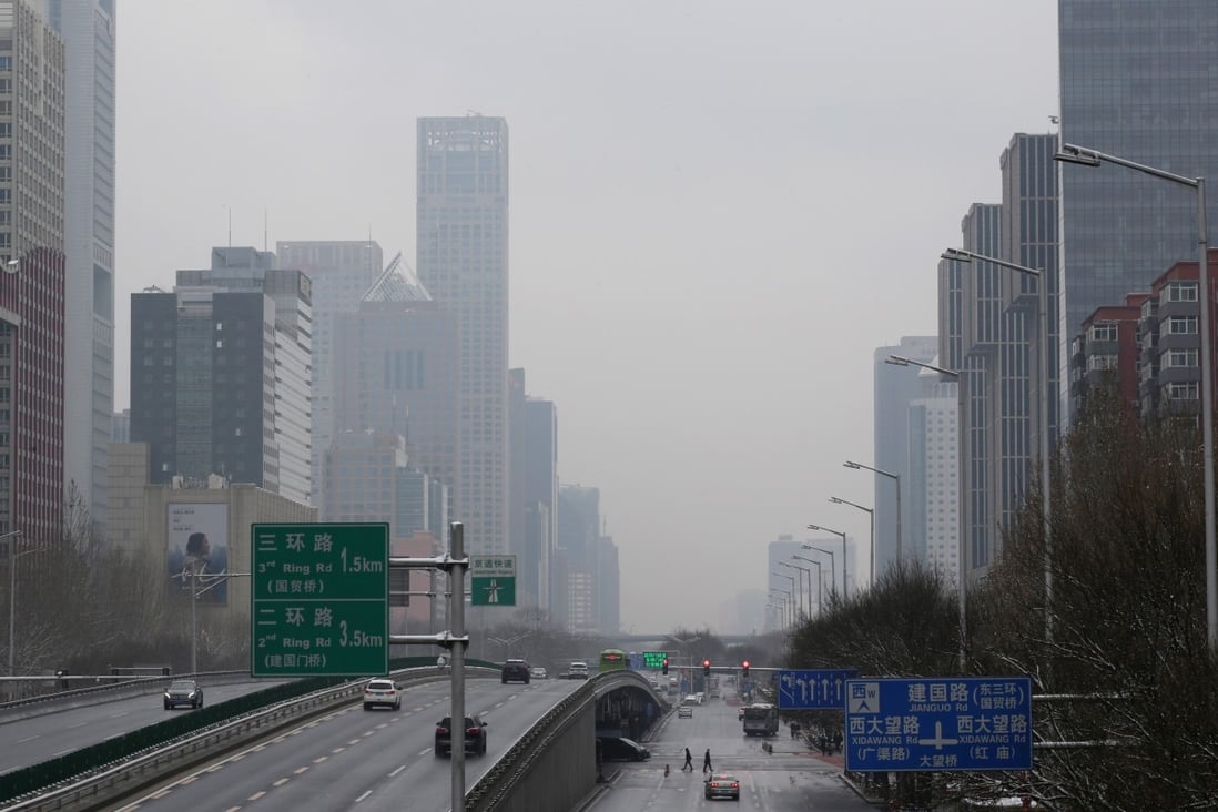 A general view of Jianguo Road in Beijing, China, as the country is hit by an outbreak of the new coronavirus, February 2, 2020. Photo: Reuters