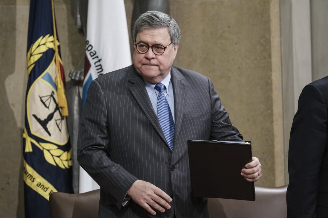 “For China, success is a zero-sum game,” US Attorney General William Barr says. Photo: AP