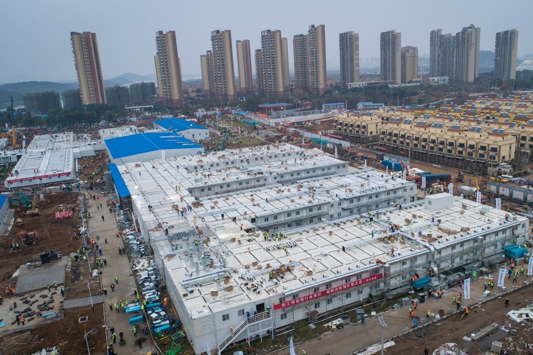 The Huoshenshan (Fire God Mountain) Hospital in Wuhan was built in 10 days to help battle against the novel strain of coronavirus. Photo: Xinhua
