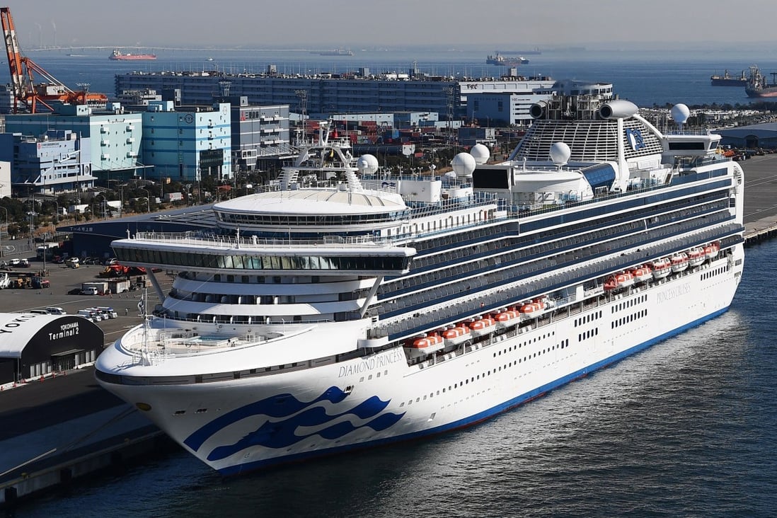The Diamond Princess cruise ship is docked at the port of Yokohama. Photo: AFP