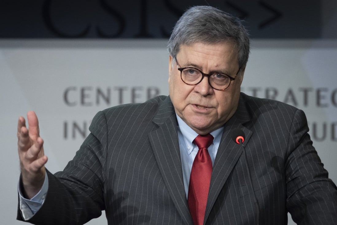 US Attorney General William Barr called the alleged hacks “an organised and remarkably brazen criminal heist of sensitive information”. Photo: AP