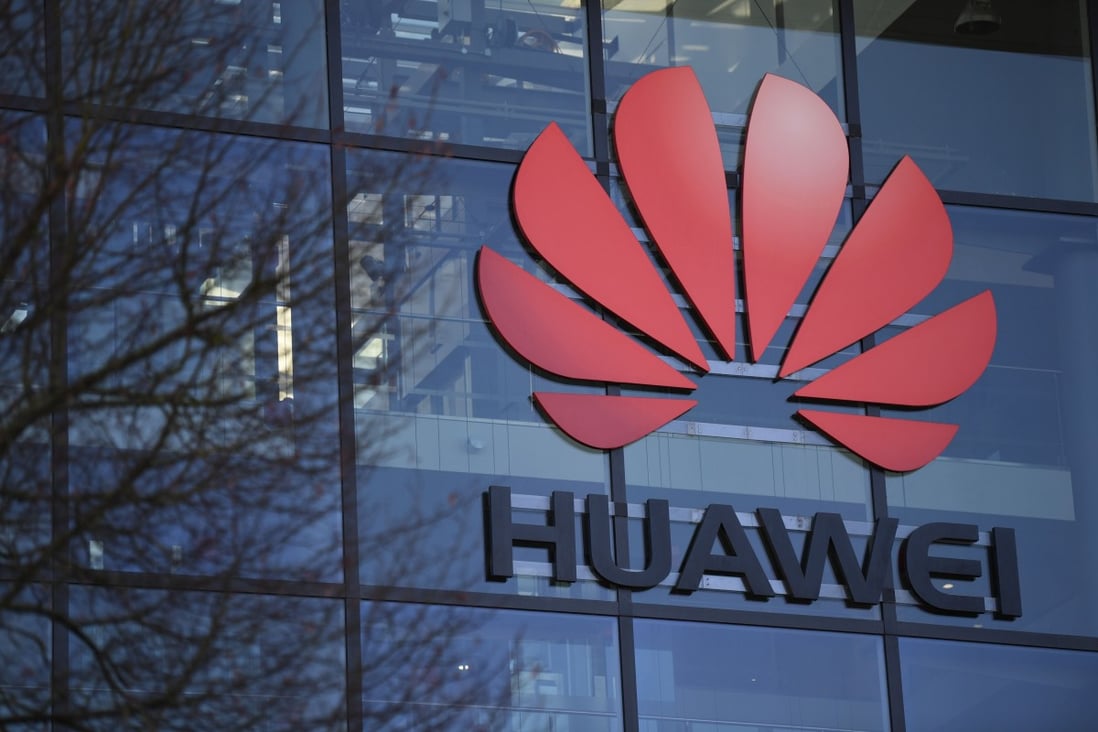 The logo of Chinese company Huawei at their main UK offices in Reading, west of London, on January 28, 2020. File photo: AFP