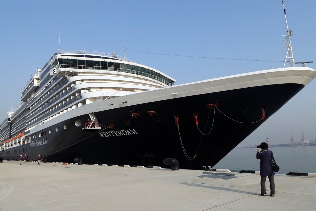 The 80,000-ton cruise ship Westerdam, which has been granted permission to dock in Cambodia, after being turned away by five countries. Photo: EPA-EFE