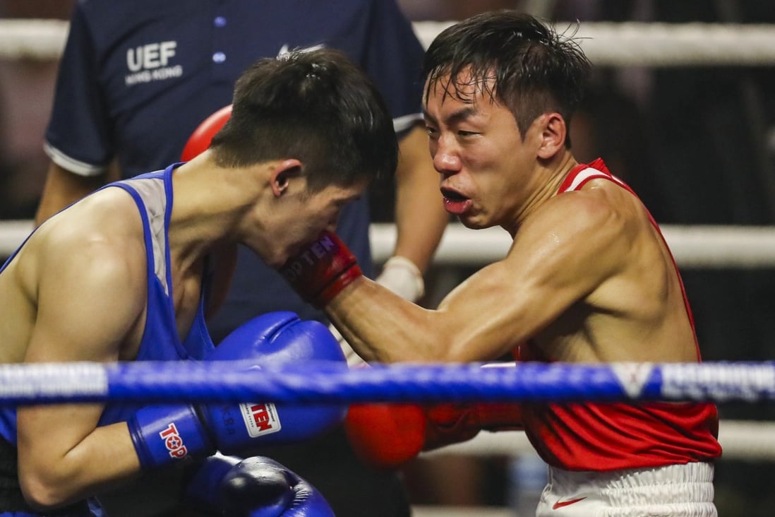 Hong Kong boxer Rex Tso (right) has a difficult task in Amman, Jordan in the Asia/Oceania Olympic qualifiers. Photo: Winson Wong