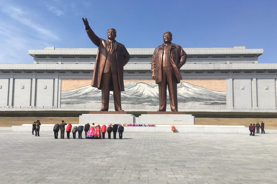 Danish traveller Torbjorn “Thor” Pedersen’s photo of a statue of Kim Jong-il, and Kim Jon-un, Pyongyang, North Korea, 2019. Photo: Torbjorn Pedersen