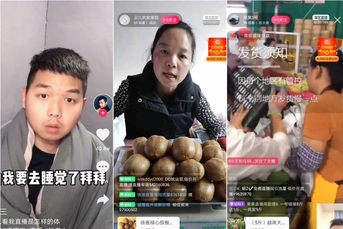 Live-streamers are enjoying even greater popularity than before in China, with many staying home due to the coronavirus outbreak. Source: Screenshots from Douyin, Taobao