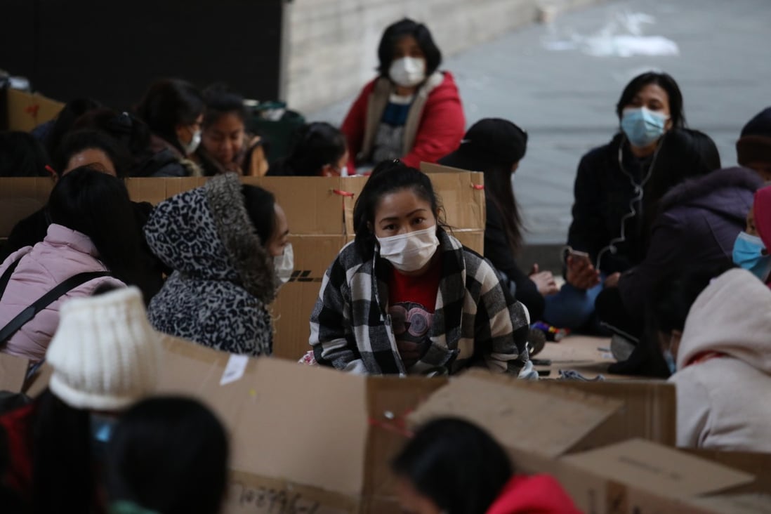 Thousands of domestic helpers from the Philippines are set to return to Hong Kong after Manila lifted a travel ban imposed because of the coronavirus. Photo: Nora Tam