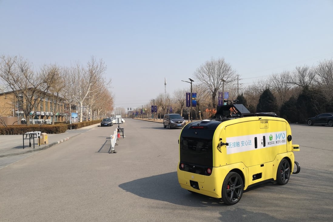 A photo of Meituan's unmanned delivery vehicle. Photo: Handout