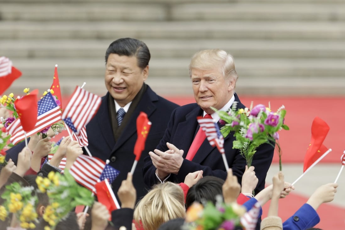 Presidents Xi Jinping and Donald Trump in Beijing in 2017. Photo: Bloomberg