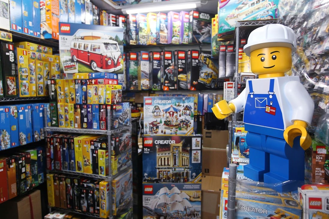 A large version of the legendary Lego figure on display in a shop in Hong Kong in November 2013. Photo: SCMP/Edmond So