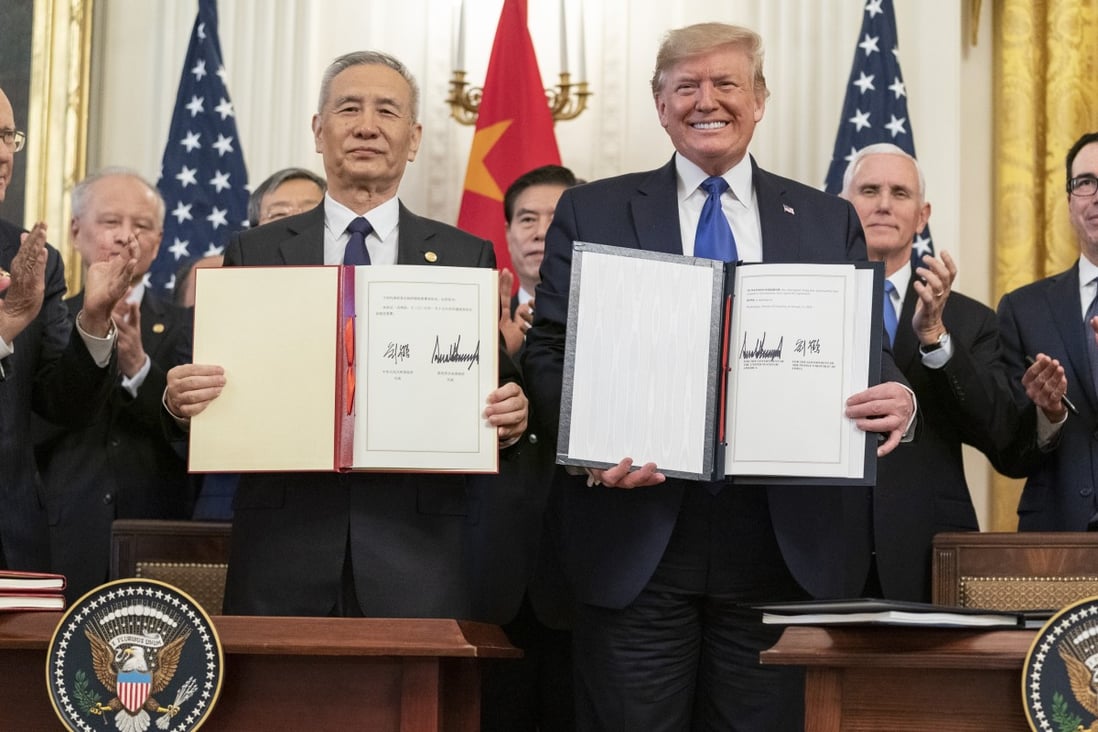 China and the United States signed the phase one trade deal in January. Photo: DPA