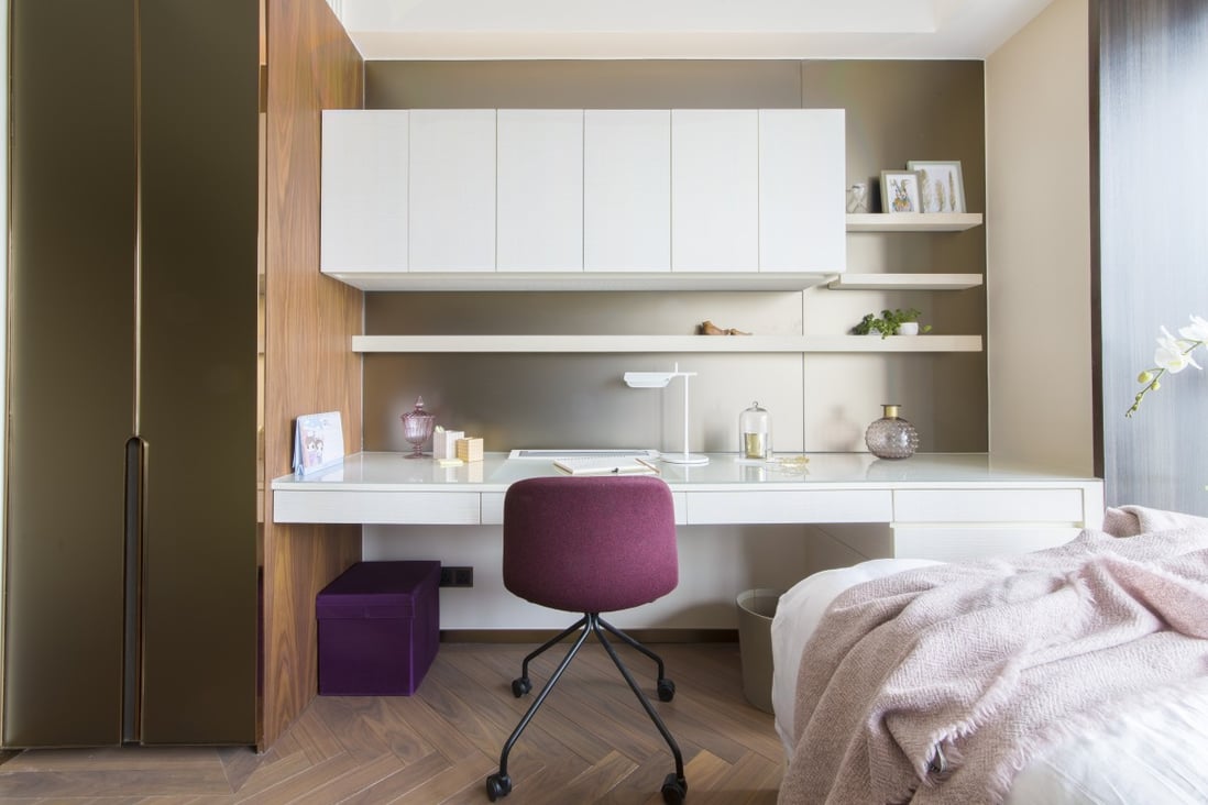 A multitasking table in the bedroom by Liquid Interiors. Photo: courtesy of Liquid Interiors