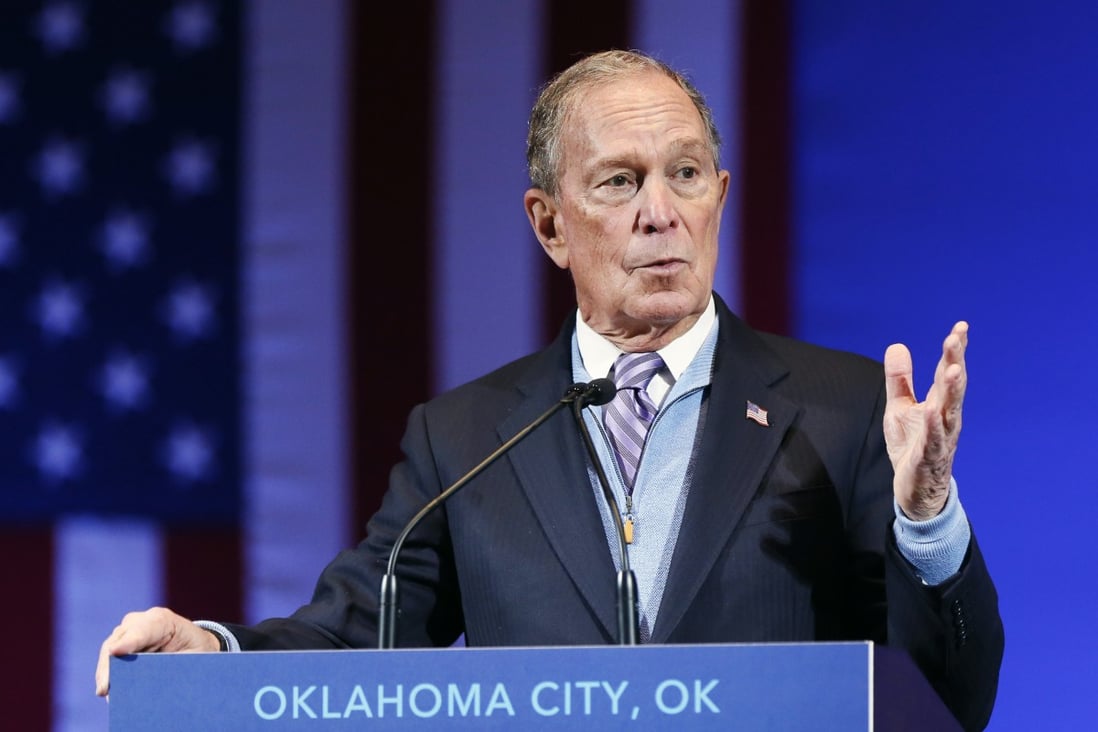 Democratic presidential candidate and former New York City Mayor Mike Bloomberg speaks during a campaign event at the Bricktown Events Center in Oklahoma City, Thursday, Feb. 27, 2020. Photo: AP