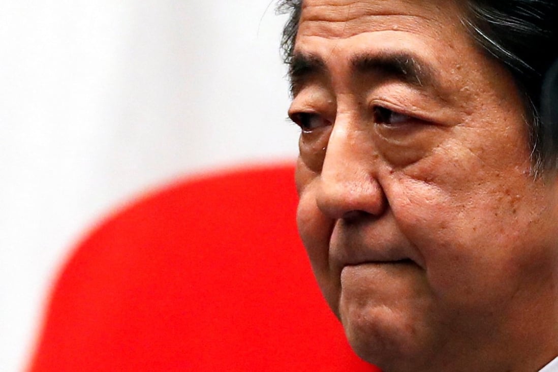 Japan's Prime Minister Shinzo Abe attends a news conference on the new coronavirus outbreak at his official residence in Tokyo. Photo: Reuters