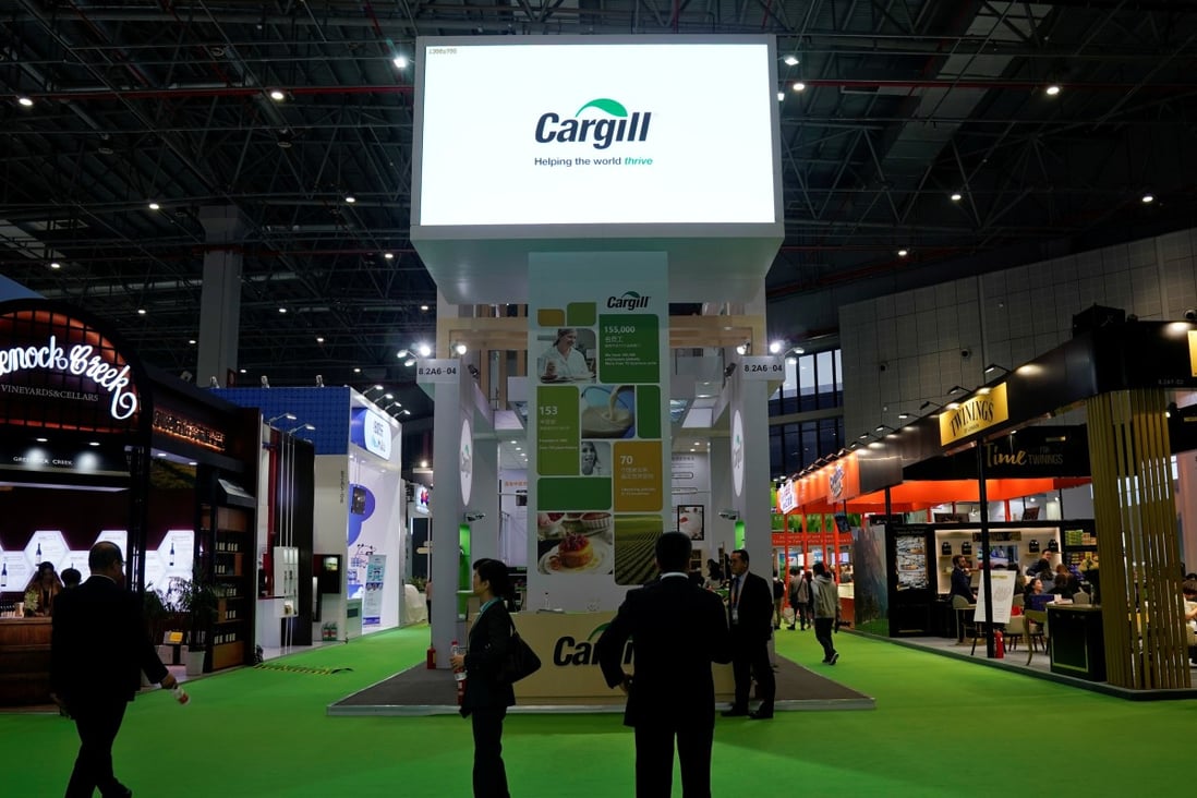 A Cargill sign is seen during the China International Import Expo (CIIE) in Shanghai in November 2018. Photo: Reuters