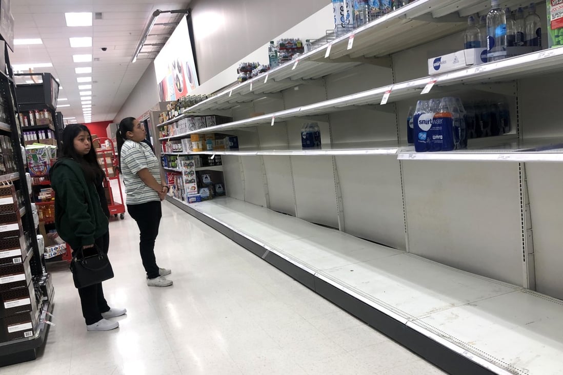 US supermarkets have been hit by panic buying. Photo: AFP