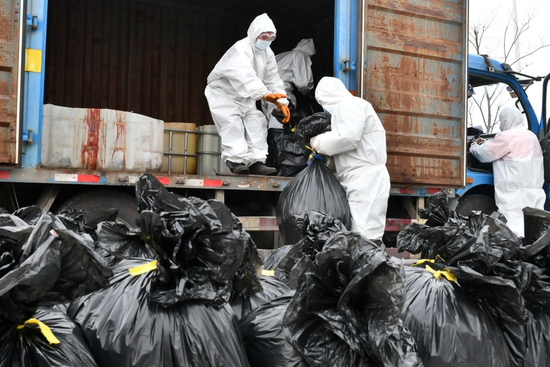China is struggling to cope with the mountains of medical waste caused by the coronavirus epidemic. Photo: Reuters