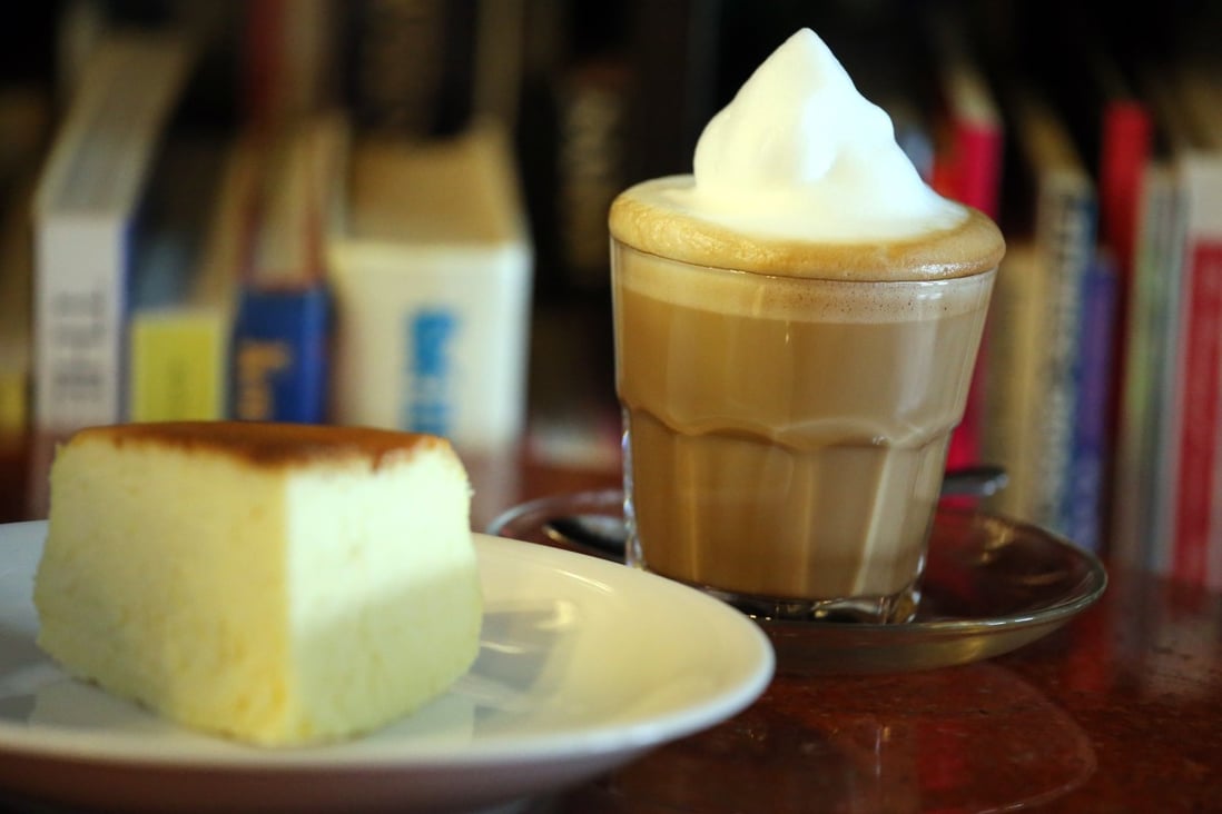 For illustration: coffee and cake in front of a shelf of books at a bookstore. Photo: SCMP / Dickson Lee