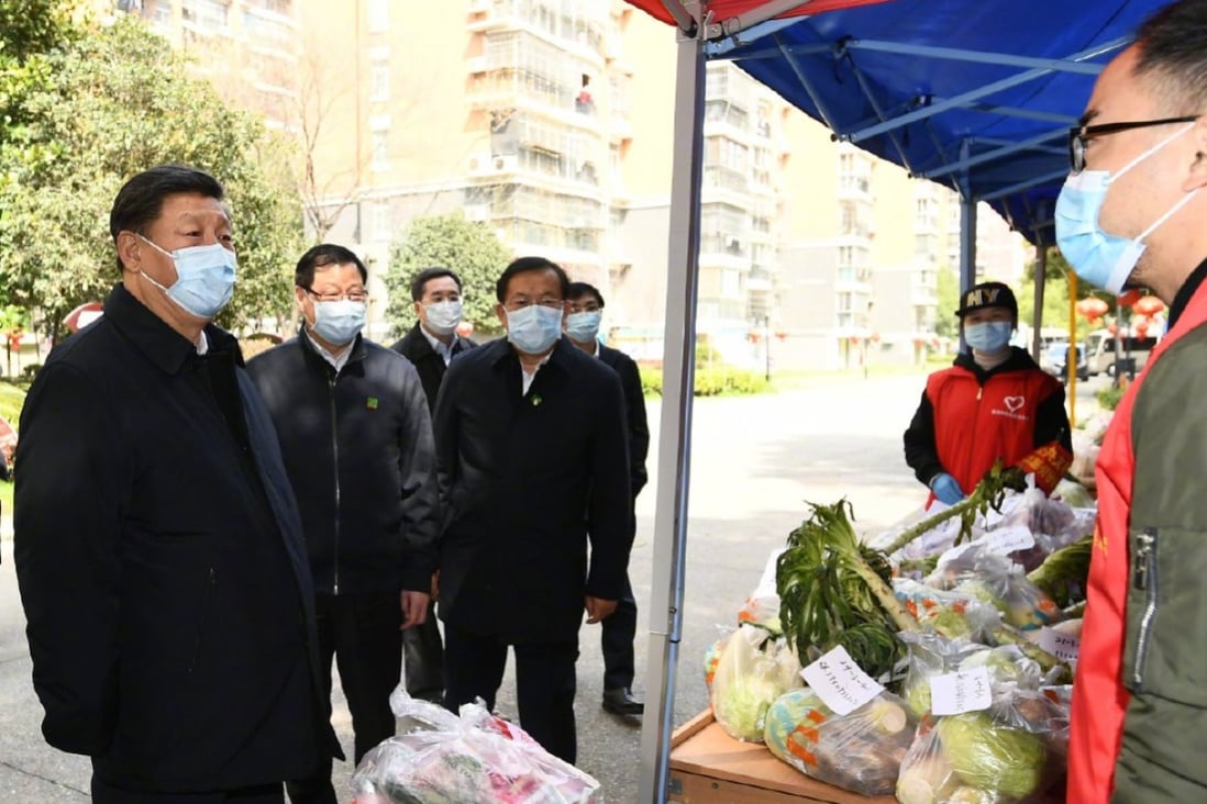 Chinese President Xi Jinping visits residents in Wuhan, the city in Hubei province where the coronavirus outbreak emerged. Photo: Xinhua