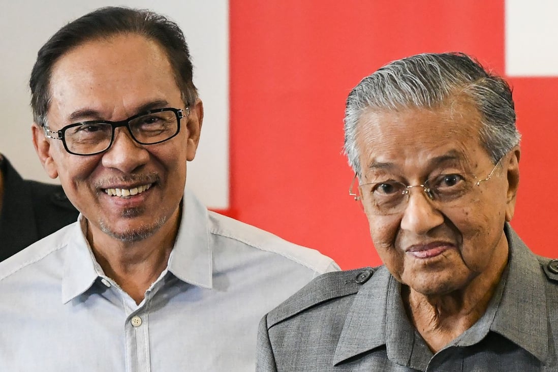 Malaysian politician and Pakatan Harapan (PH) coalition leader Anwar Ibrahim and former prime minister Mahathir Mohamad. Photo: AFP
