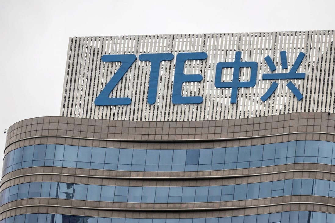 A ZTE logo is seen on its building in Shenzhen, China. Photo: EPA-EFE