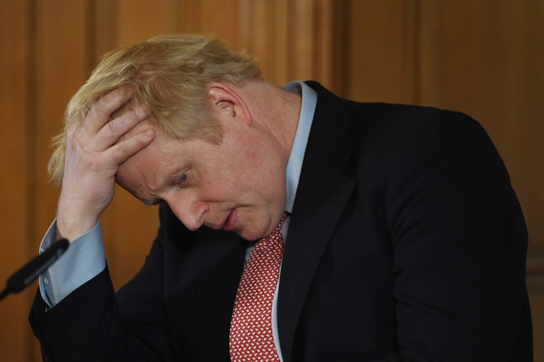 UK Prime Minister Boris Johnson during a coronavirus news conference. Photo: Bloomberg