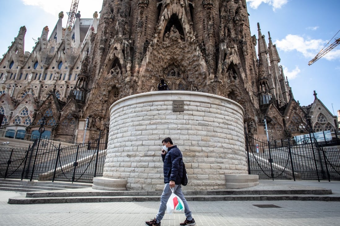 Barcelona is quiet as Spain enters a state of emergency to battle the spread of the coronavirus. Photo: Bloomberg
