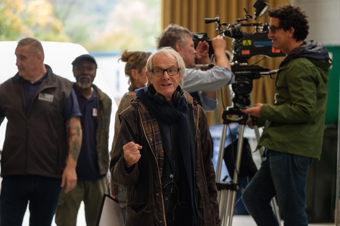 Director Ken Loach on the set of Sorry We Missed You.