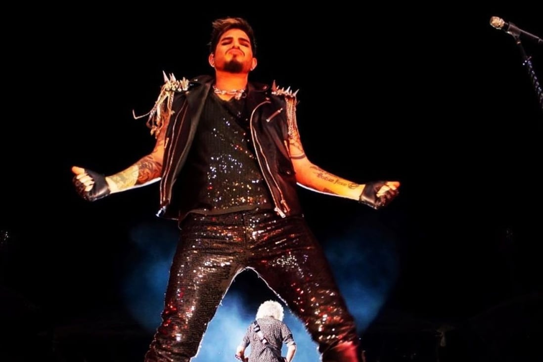 Pop and rock singer Adam Lambert, onstage with Queen + Adam Lambert. Photo: @adamlambert/Instagram