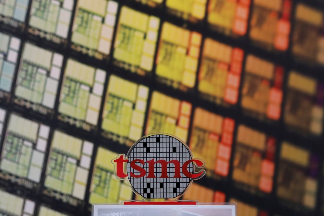 The Taiwan Semiconductor Manufacturing Co logo is seen at its headquarters in Hsinchu, Taiwan. Photo: Reuters