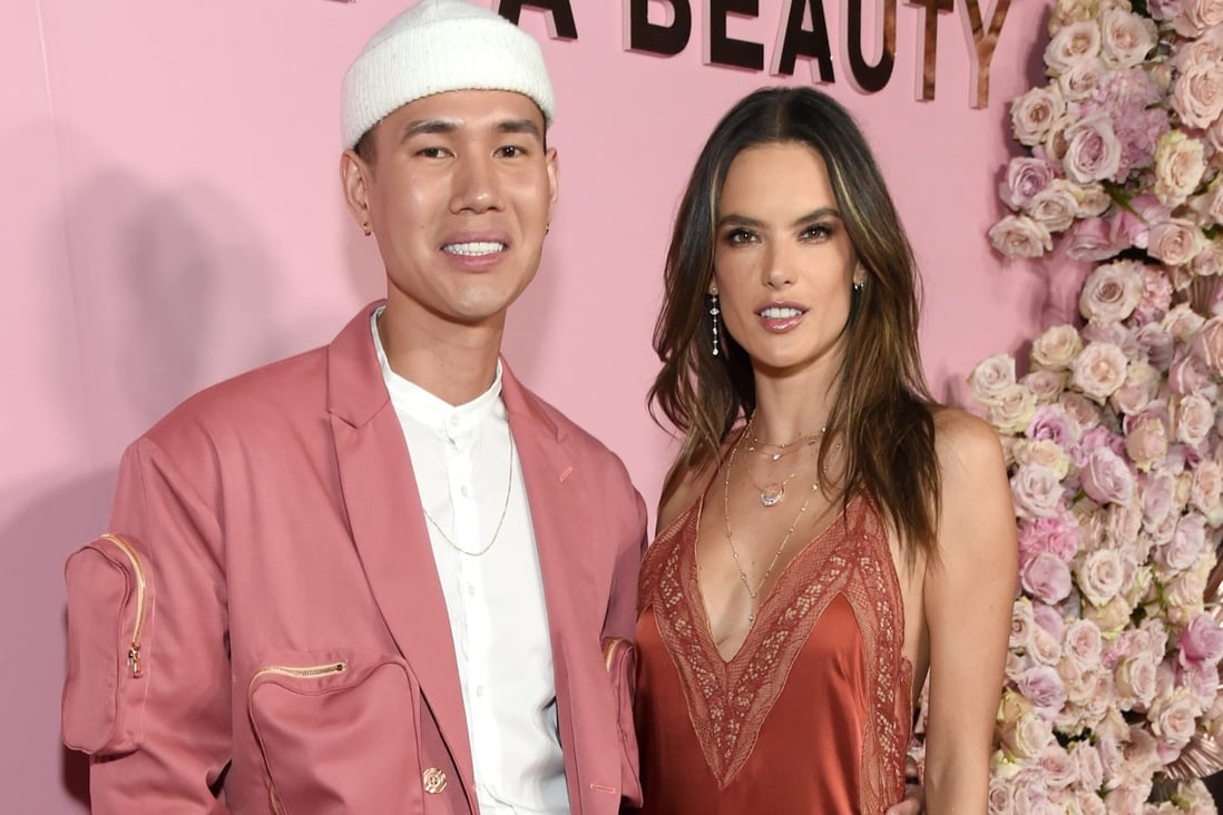 Patrick Ta and Brazilian model Alessandra Ambrosio attend the official launch of the Patrick Ta Beauty Major Glow collection at Goya Studios in Los Angeles. Photo: Getty Images
