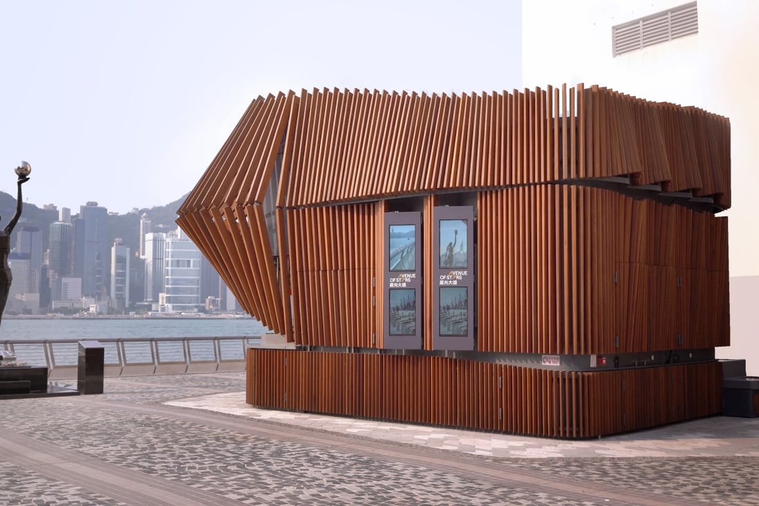 Hong Kong studio LAAB designed a food kiosk, called Harbour Kiosk, on the Avenue of Stars on the Tsim Sha Tsui promenade, made out of red balau wood. Outdated building codes are holding back timber’s wider use in construction in Hong Kong.