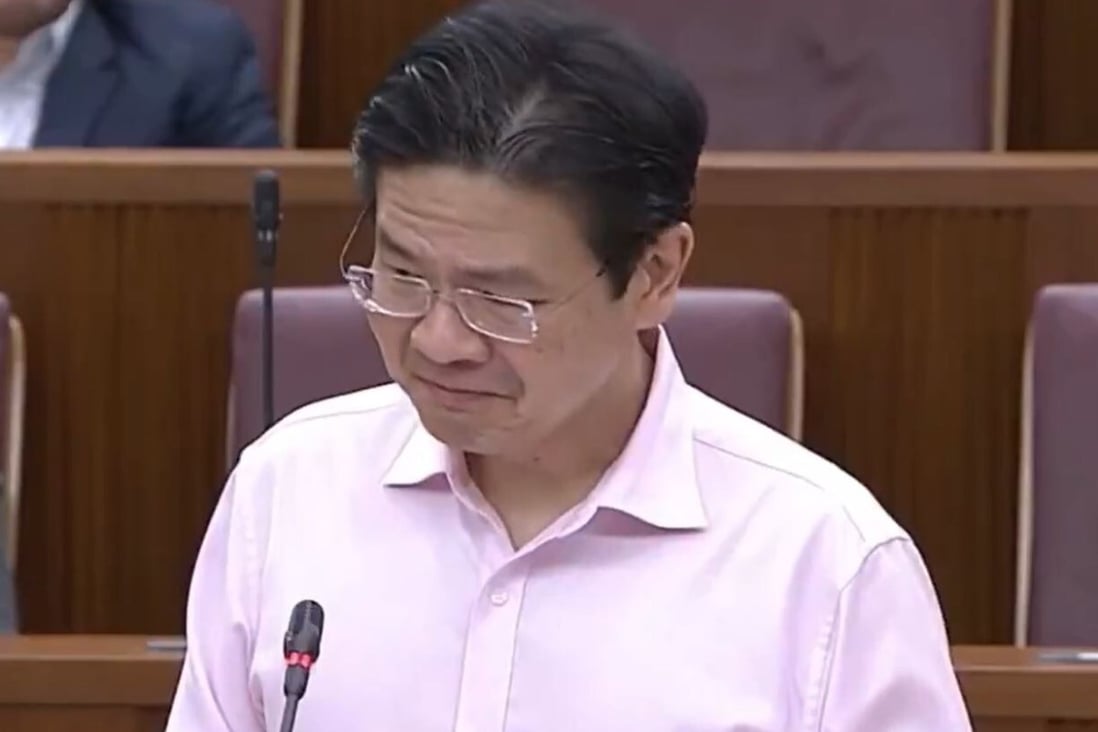 National development minister Lawrence Wong’s tearful speech thanking Singapore’s health care workers has been widely circulated on social media. Photo: Twitter / Screenshot