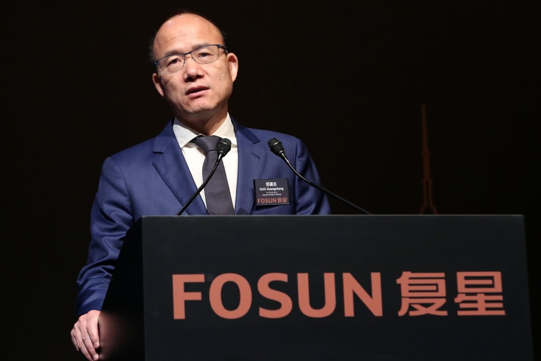 Guo Guangchang, chairman and co-founder of Fosun International, speaks at a media briefing in March 2018. Photo: Edmond So