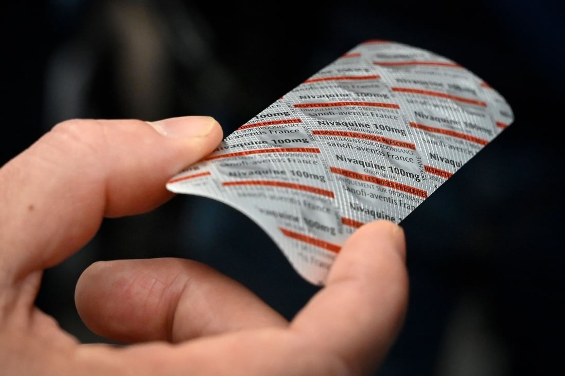 A packet of Nivaquine tablets that contain chloroquine, a commonly used anti-malaria drug. Photo: AFP